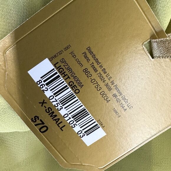 ryegrass green geometric halter top blouse Size XS - Picture 9 of 9